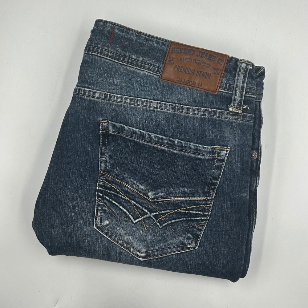 Seven7 Straight Fit Jeans Brown Tint Mens 34x32 SN1364 Denim EUC